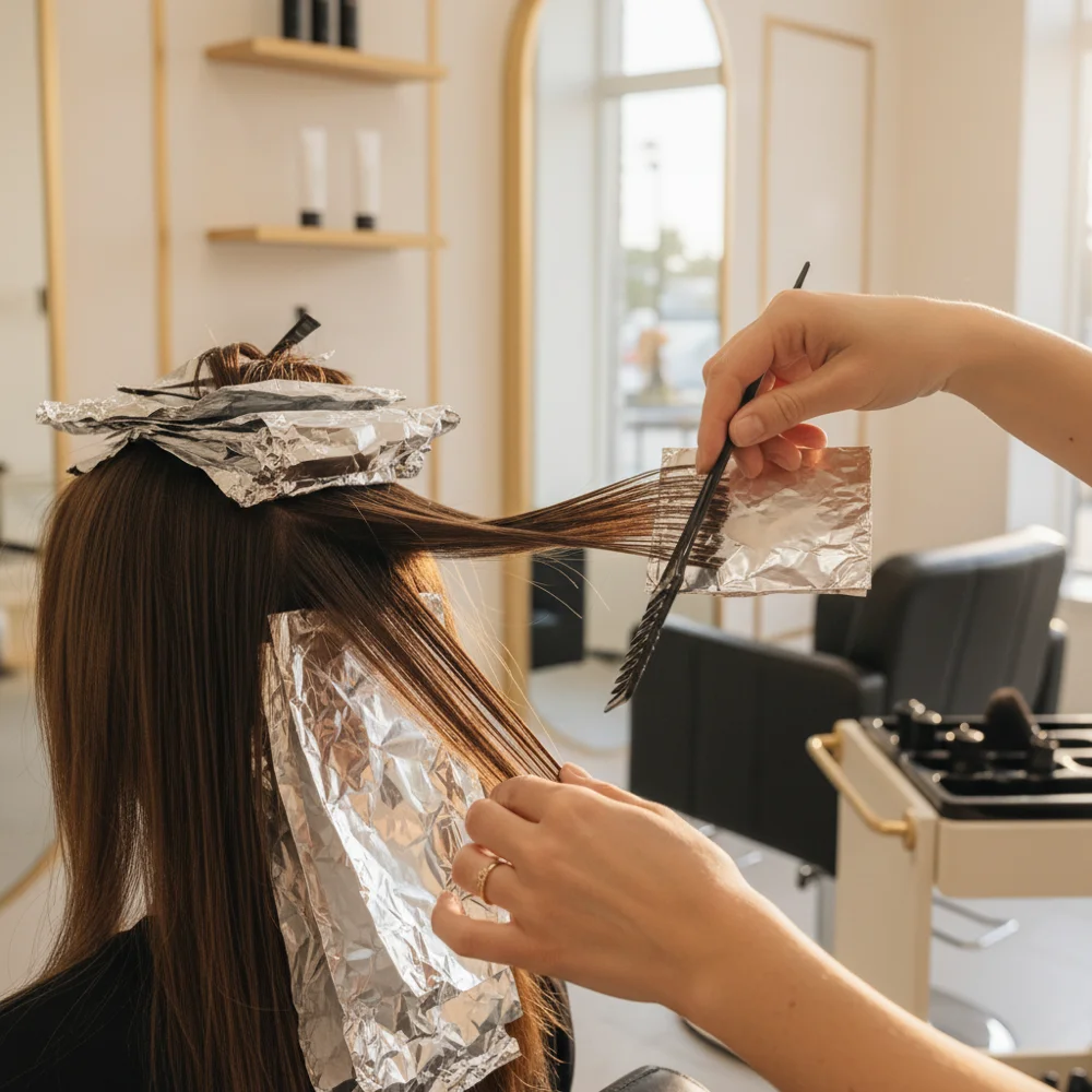 Técnica de mechas con papel de aluminio