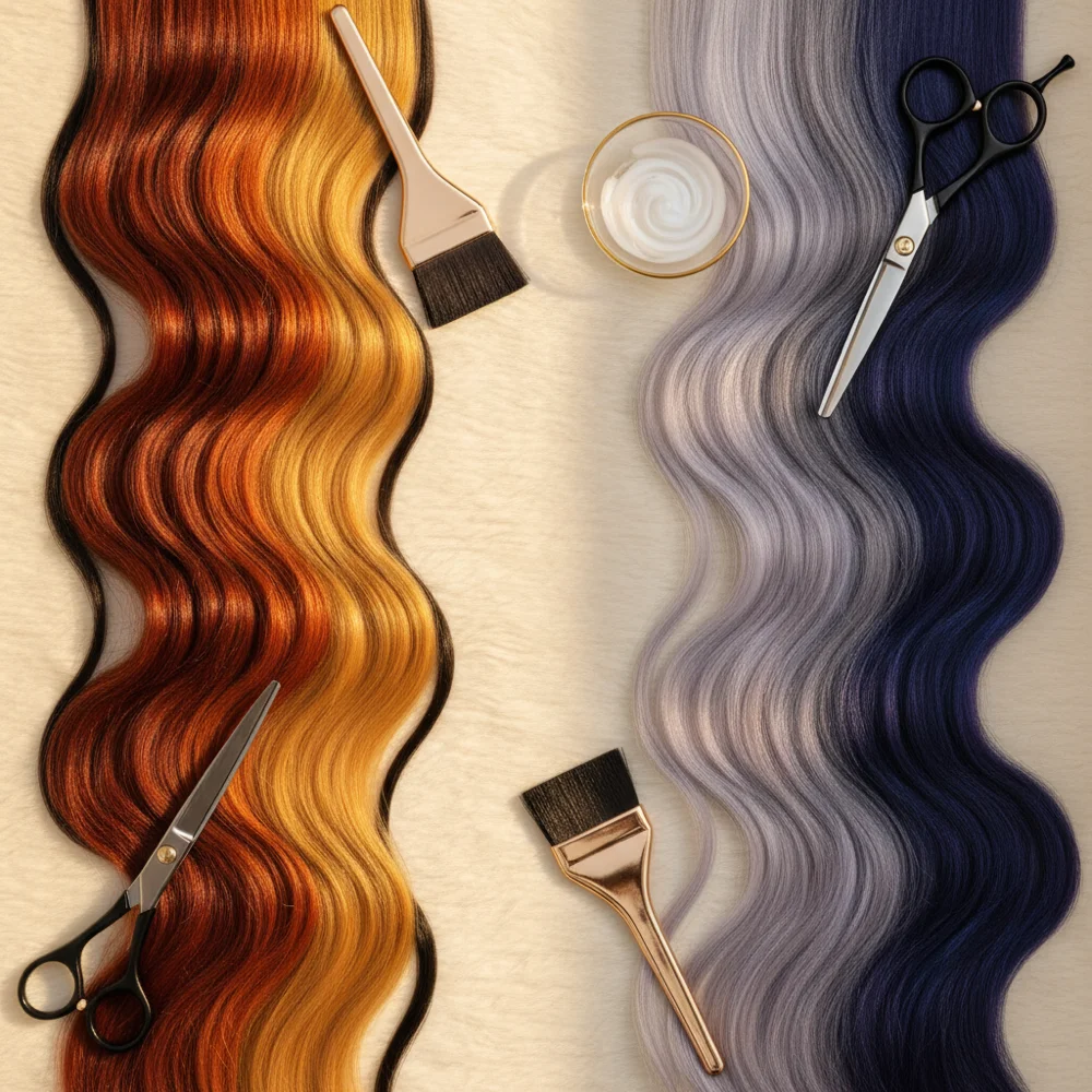 Visualización de subtonos cálidos y fríos en el cabello