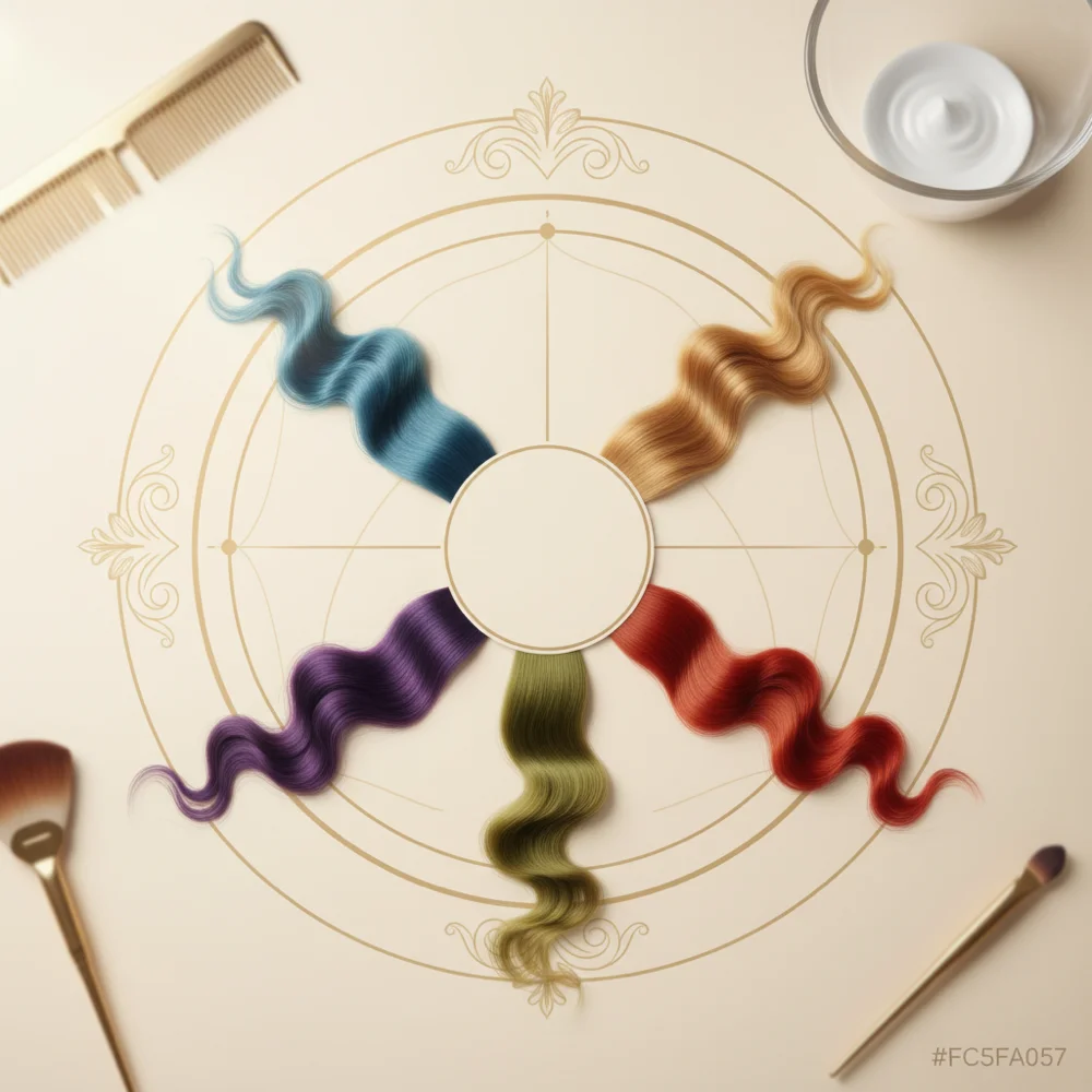 Rueda de teoría del color para neutralización capilar