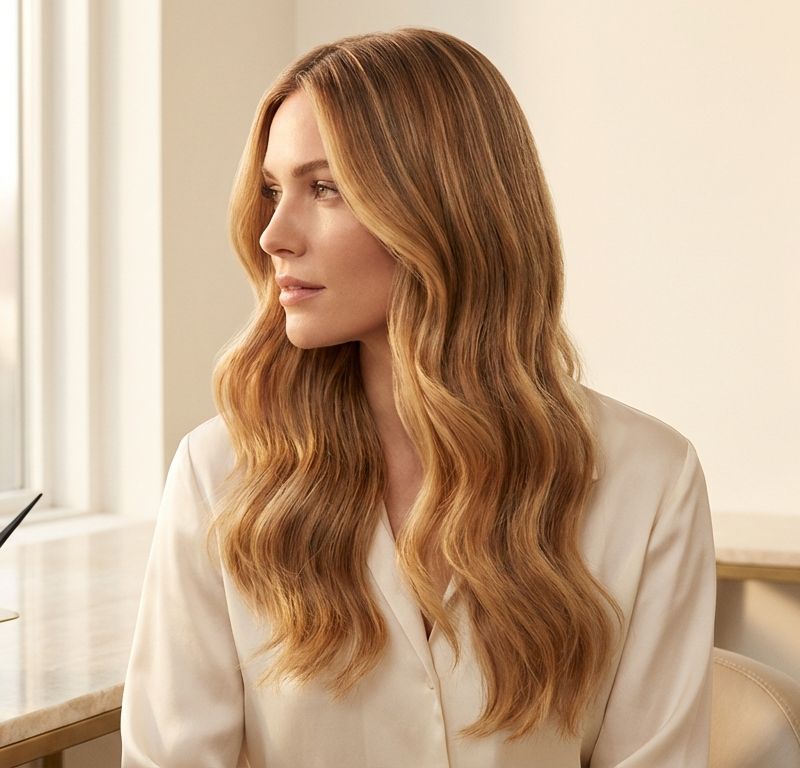 Comparison of AI hair color simulator result vs real salon result