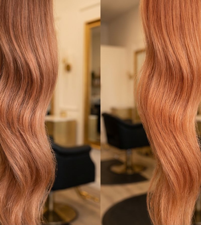 Comparison: baby copper applied directly over level 7 vs full pre-lightening