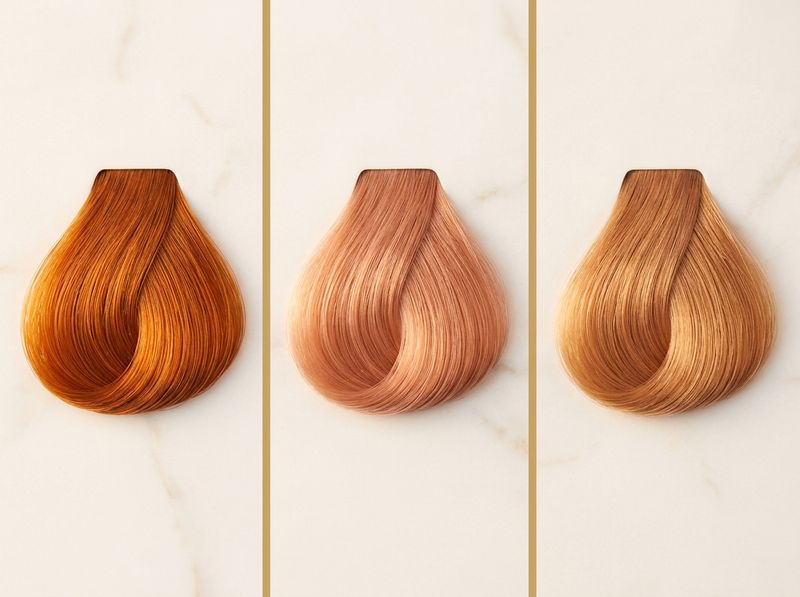 Tabla de subtonos de baby copper sobre nivel 7 mostrando transición desde naranja-dorado a melocotón-rosa