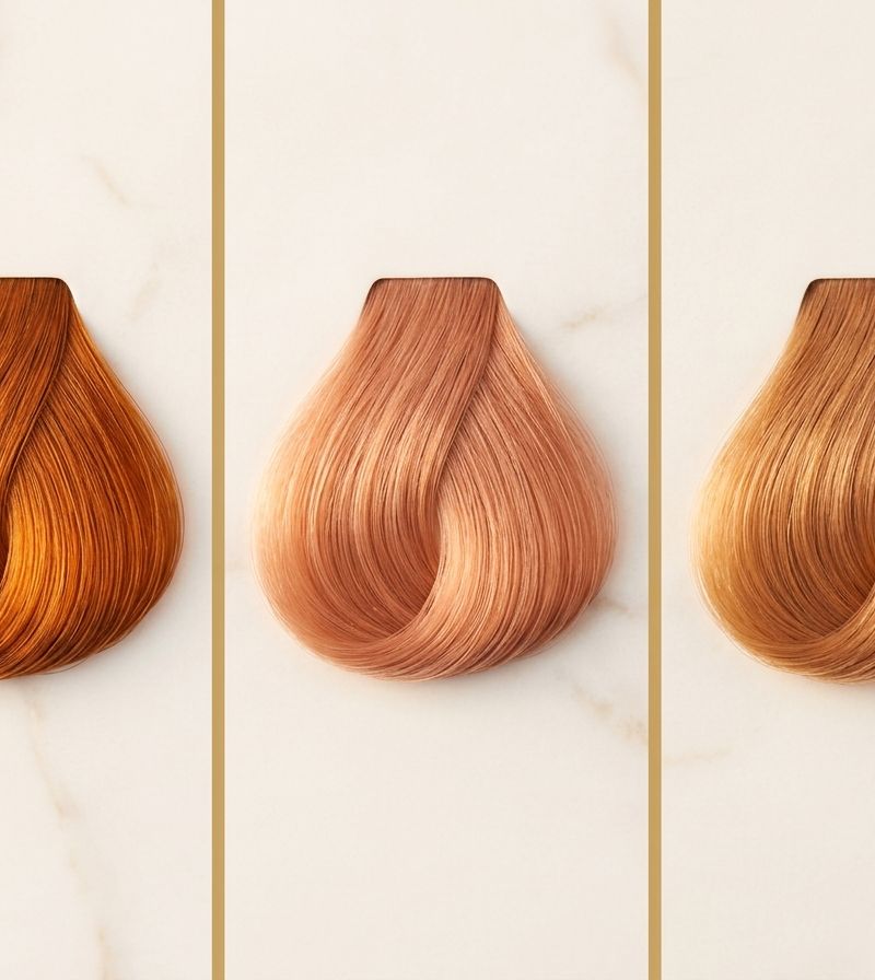 Baby copper undertone chart over level 7 showing transition from orange-gold to peach-rose