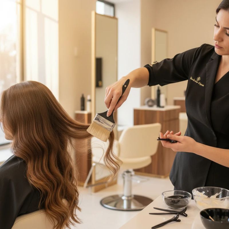 Técnica de balayage com varredura de pincel