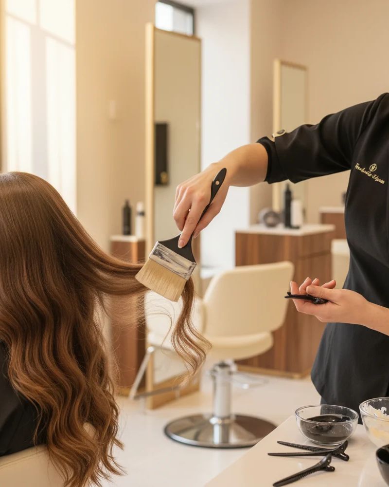 Técnica de balayage con barrido de pincel