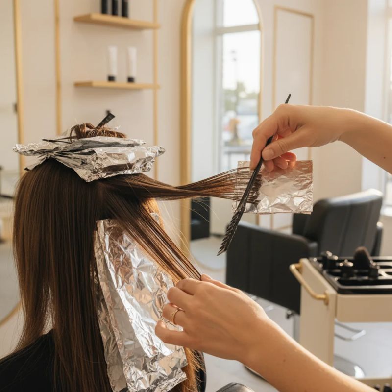 Técnica de mechas com papel alumínio