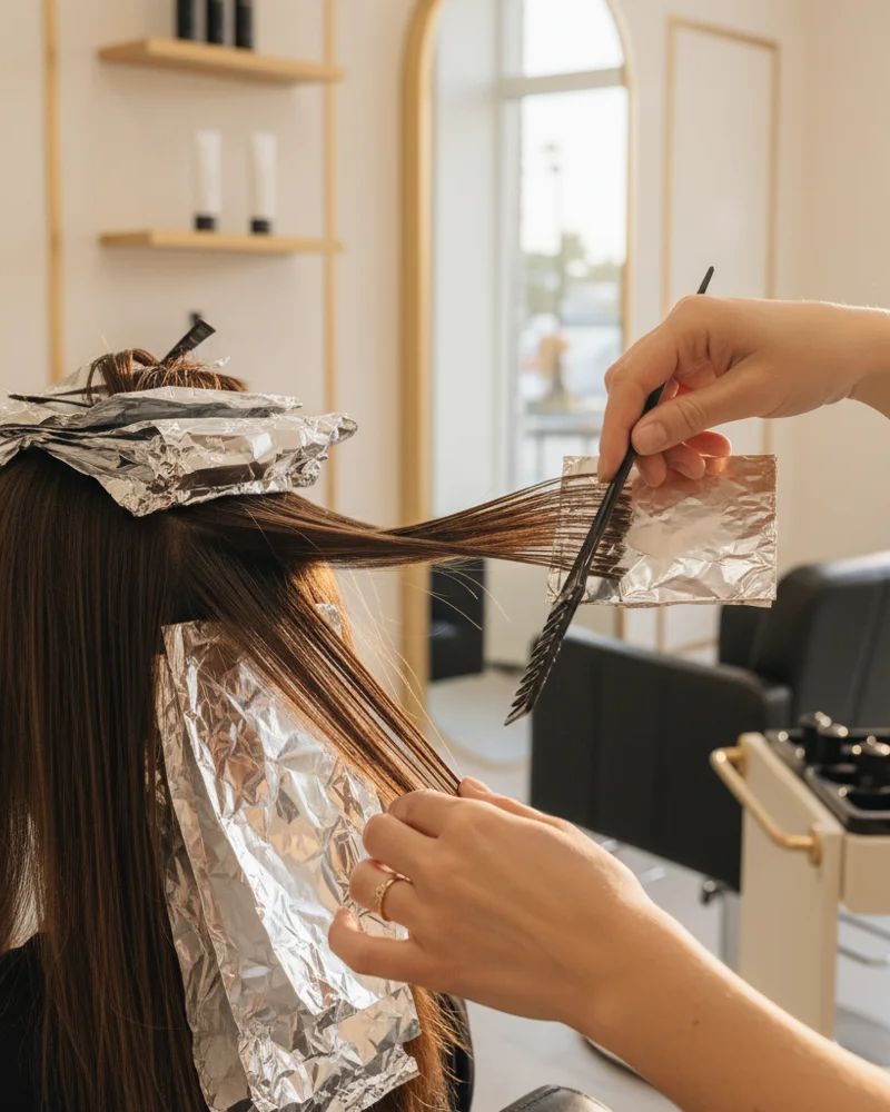 Técnica de mechas con papel de aluminio