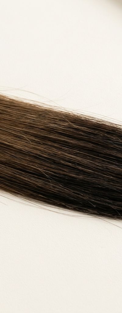 Mechón de cabello con la raíz en un nivel más claro y los medios y puntas visiblemente más oscuros por acumulación de pigmento