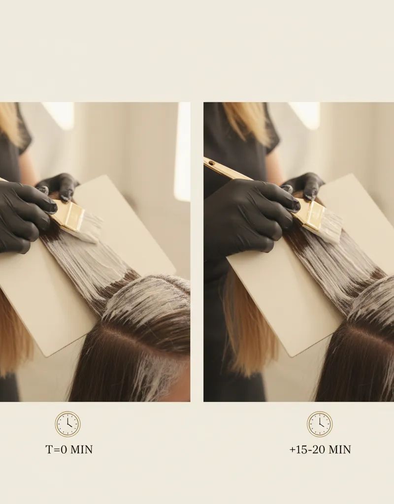 Correct application sequence: first mid-lengths and ends, then roots 15-20 minutes later