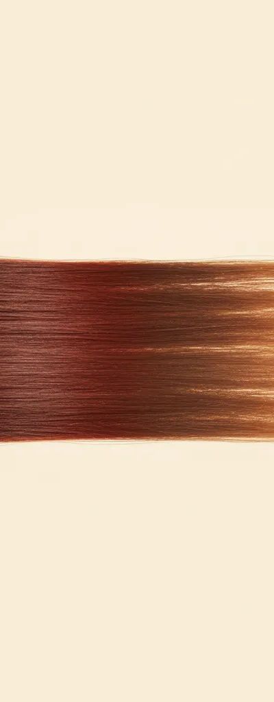 Mechón de cabello teñido mostrando el proceso de desvanecimiento del color a lo largo de varias semanas