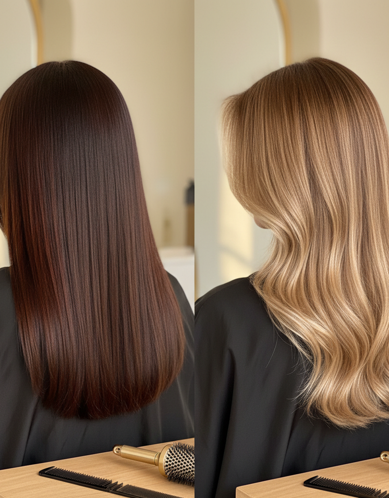 Antes y despues balayage de nivel 3 a nivel 5