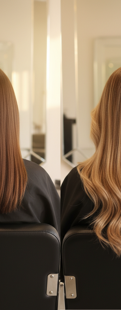 Antes y despues balayage de nivel 4 a nivel 7