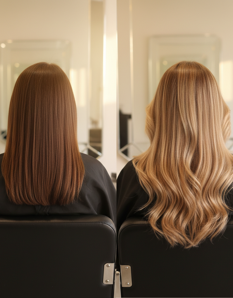 Antes y despues balayage de nivel 4 a nivel 7