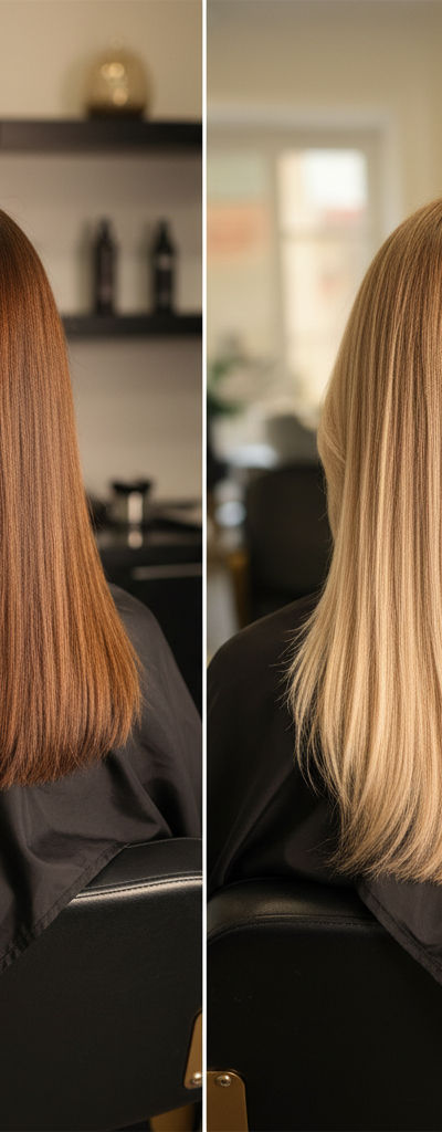 Antes y despues balayage de nivel 5 a nivel 7