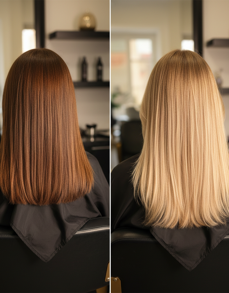 Antes y despues balayage de nivel 5 a nivel 7