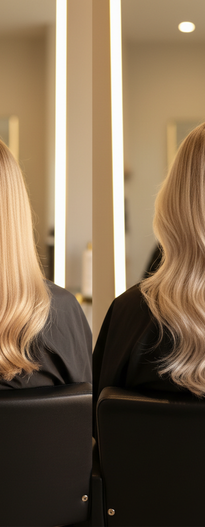 Antes y despues balayage de nivel 7 a nivel 10