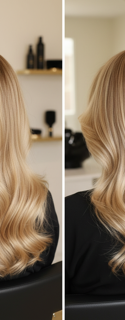 Antes y despues balayage de nivel 7 a nivel 9