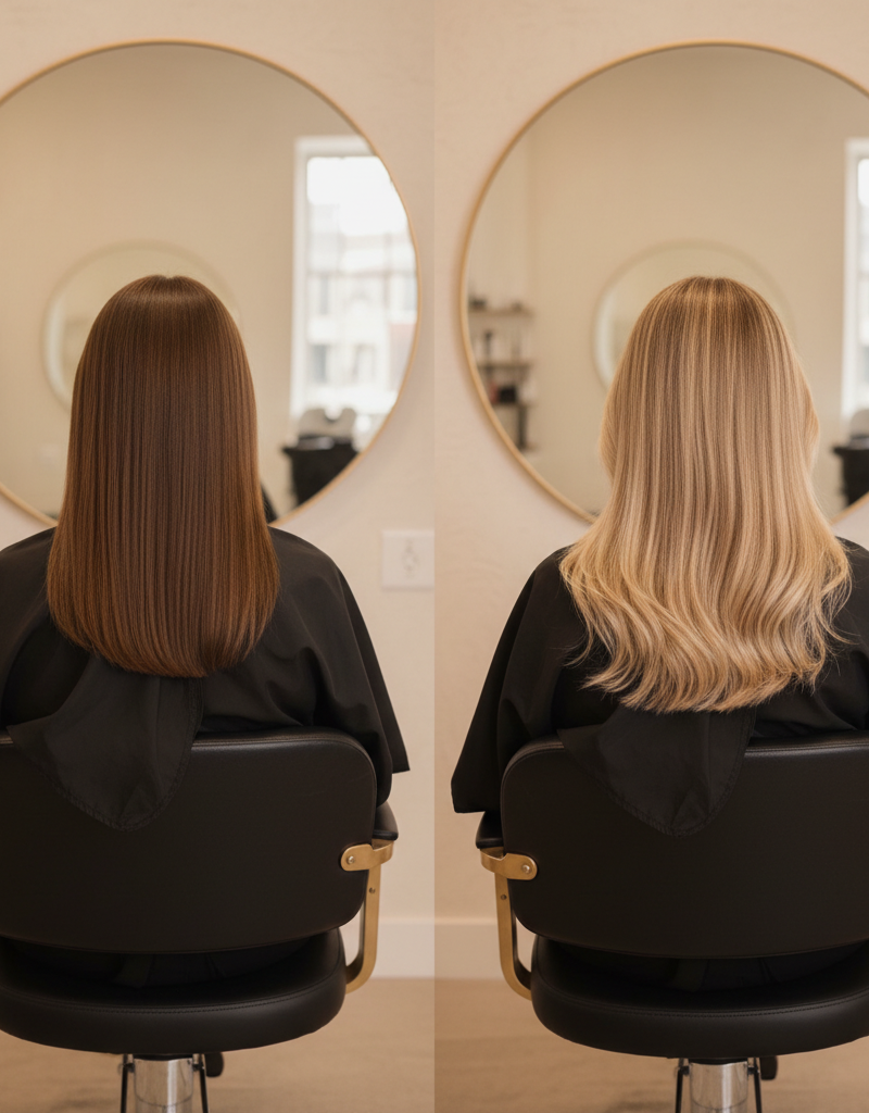 Antes y despues mechas de nivel 4 a nivel 7