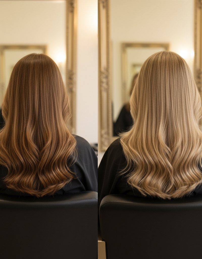 Antes y despues mechas de nivel 5 a nivel 7