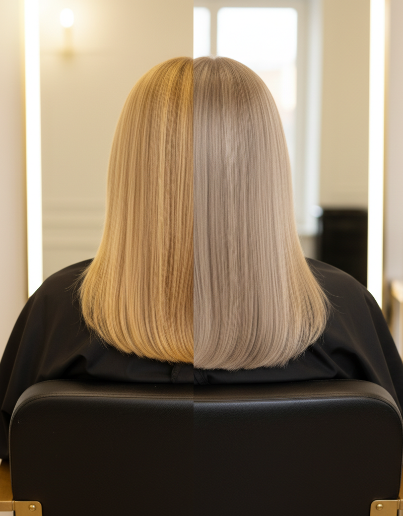 Antes y despues toner nivel 8 con neutralizacion tonal