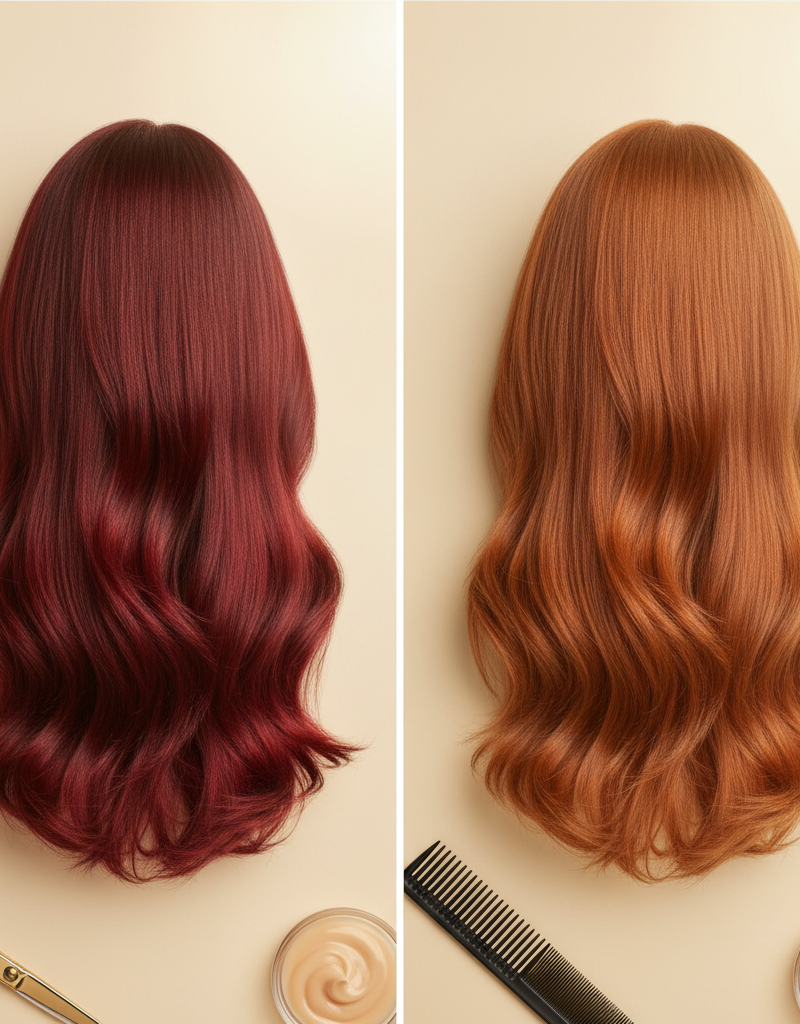 Diagrama científico mostrando moléculas de pigmento rojo escapando de la fibra capilar