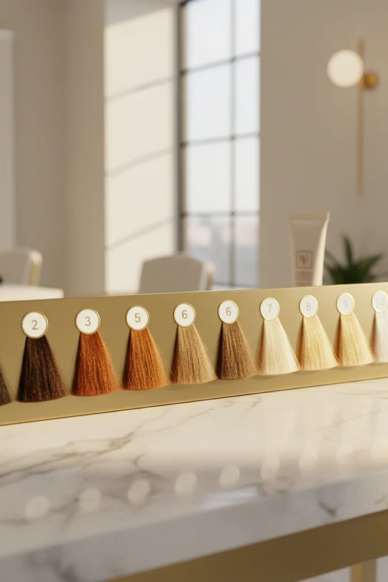 Muestrario profesional de niveles de color capilar del 1 al 10