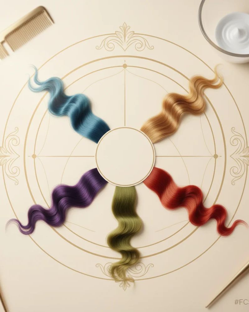 Rueda de teoría del color para neutralización capilar