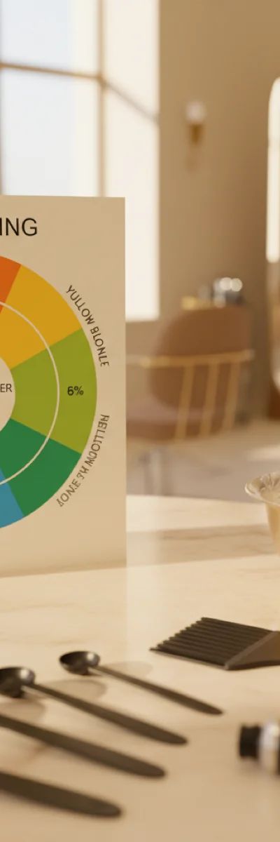 Color wheel showing complementary colors for hair tone neutralization