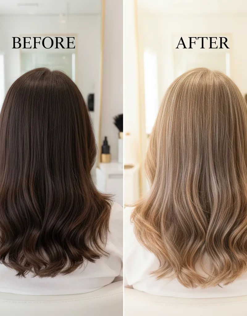 Grey blending technique showing harmony between grey and colored hair