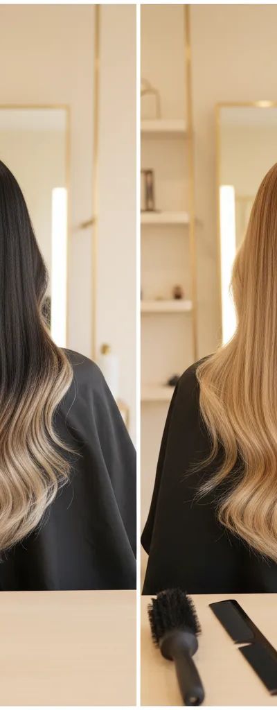 Comparación de técnicas ombre y sombre mostrando la diferencia de contraste en el degradado