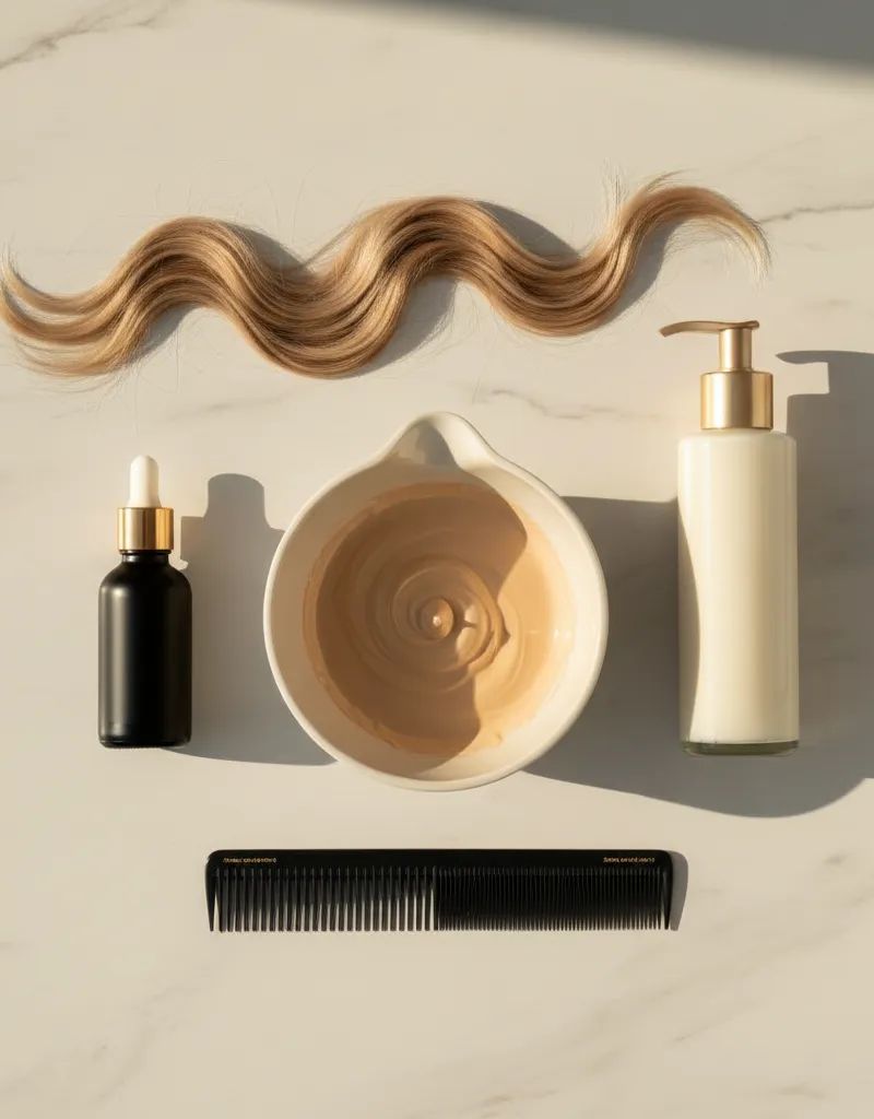 Setup profesional de mezcla de color con productos para ajustar la formulación según la porosidad