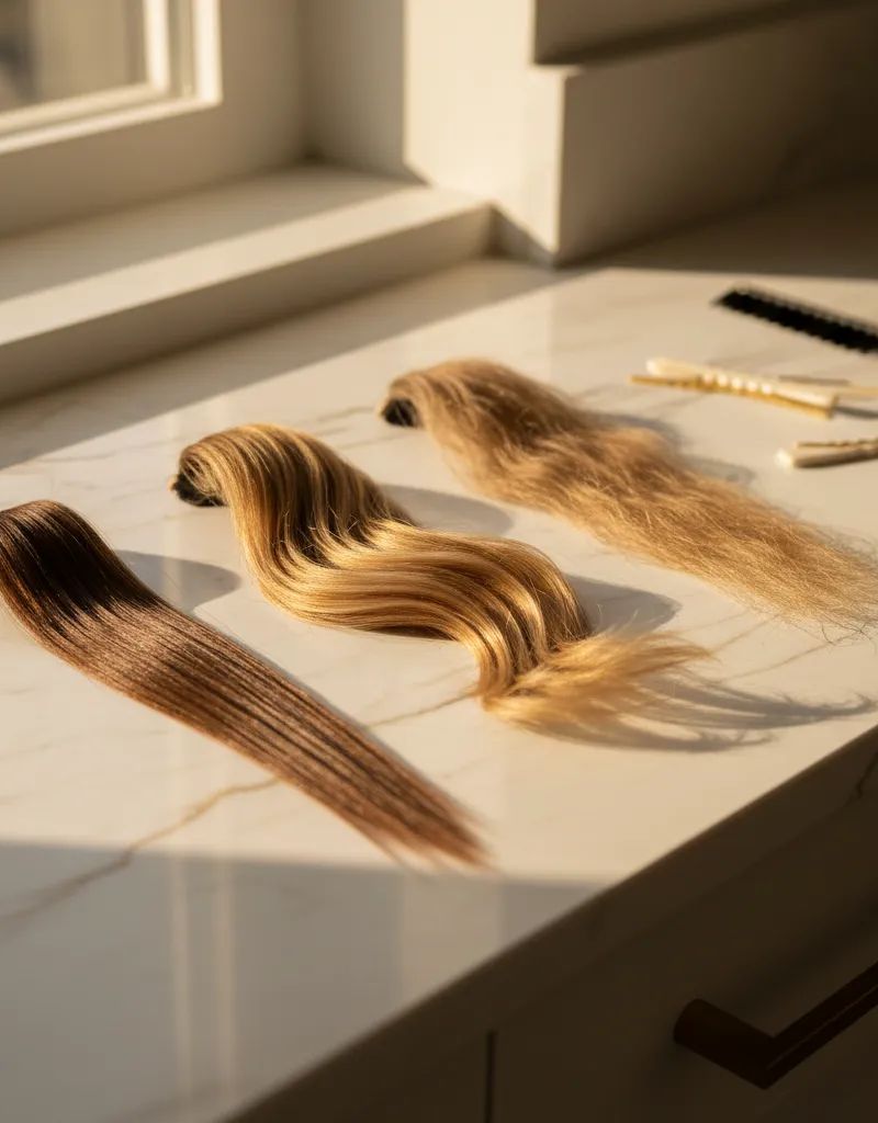 Comparación microscópica de cutículas capilares con baja, media y alta porosidad