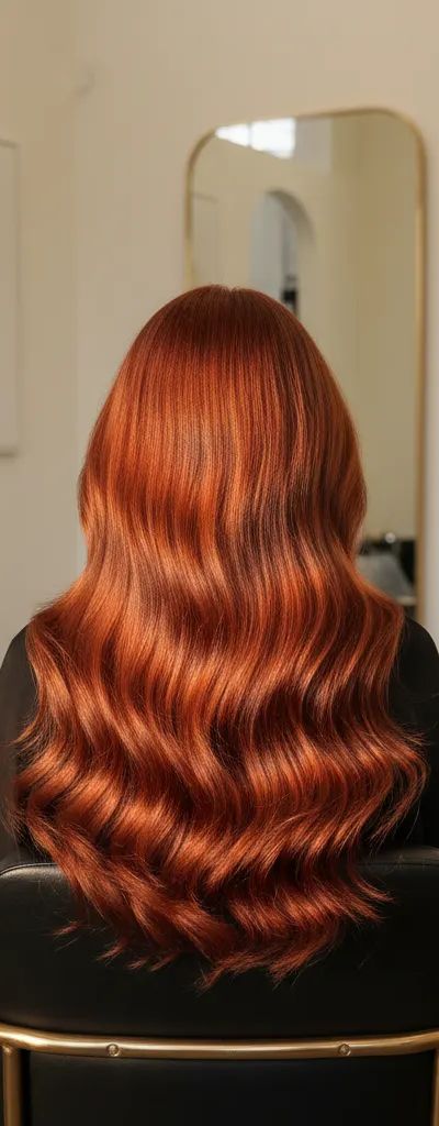 Colorista profesional aplicando tinte rojo romántico en cabello para San Valentín