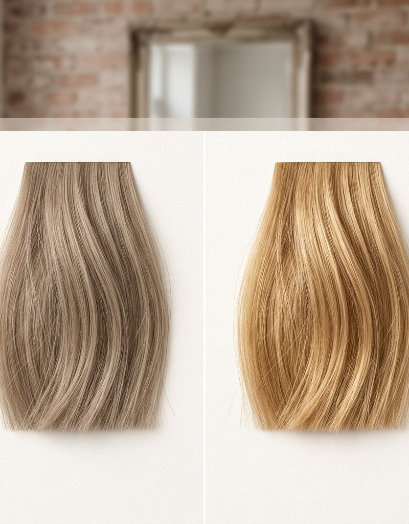Comparativa de rubio arena beige neutro frente a rubio dorado boy blonde en salón profesional