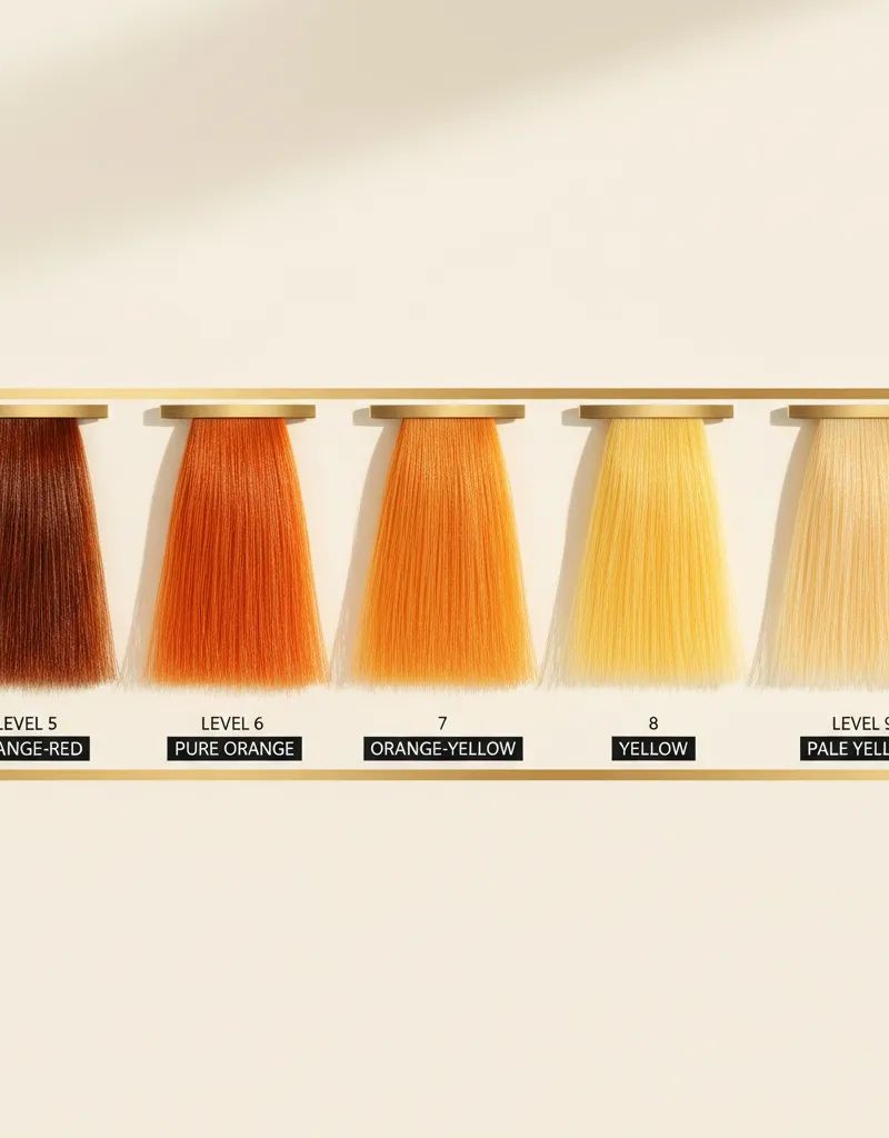 Underlying pigment progression chart showing levels 4 to 8 with their natural undertones