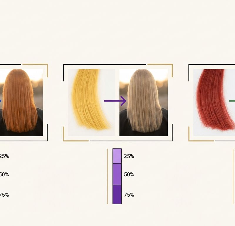 Visual guide to neutralization proportions: orange with blue, yellow with violet, red with green