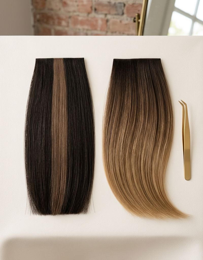 Colorist applying shatush and balayage on two different clients, showing the contrast between the wide shatush strand and the freehand balayage sweep