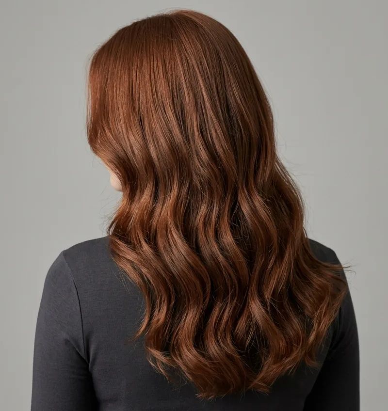 Hair with auburn 2026: natural and elegant reddish brunette, suitable for professional settings