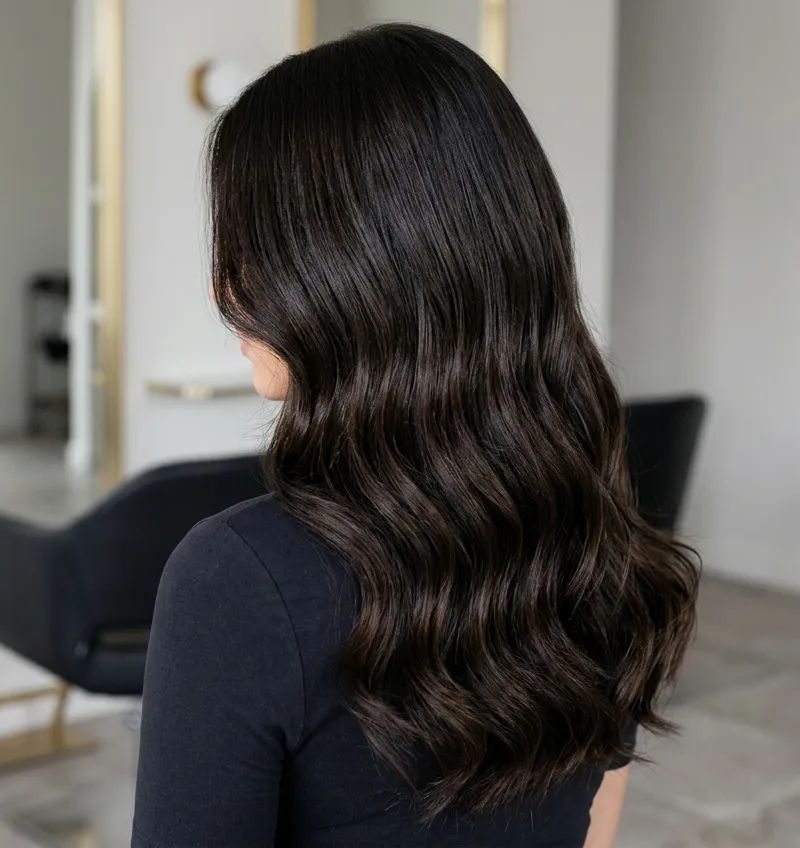 Hair with espresso 2026: intense dark brunette almost black with mirror shine