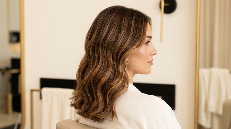 Caramel Flan brunette: warm brown with honey and caramel tonal layers showing dimensional movement