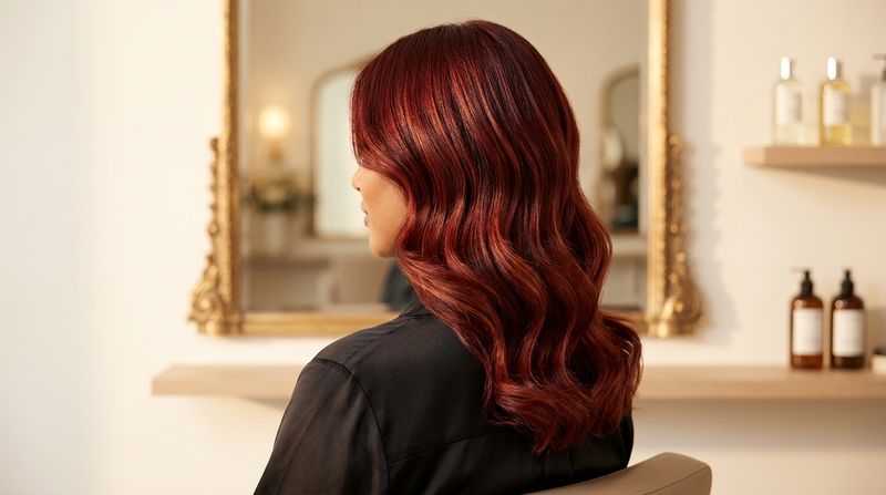 Cherry Crush Red: dimensional red hair color with depth from deep cherry to bright copper tones